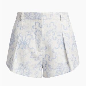 LoveShackFancy Lacette Cotton Bow Print Shorts